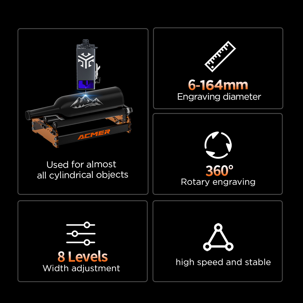 أسطوانة ليزر دوارة ACMER M3 36 - مراجعة Industrial Laser Cutter وسعره