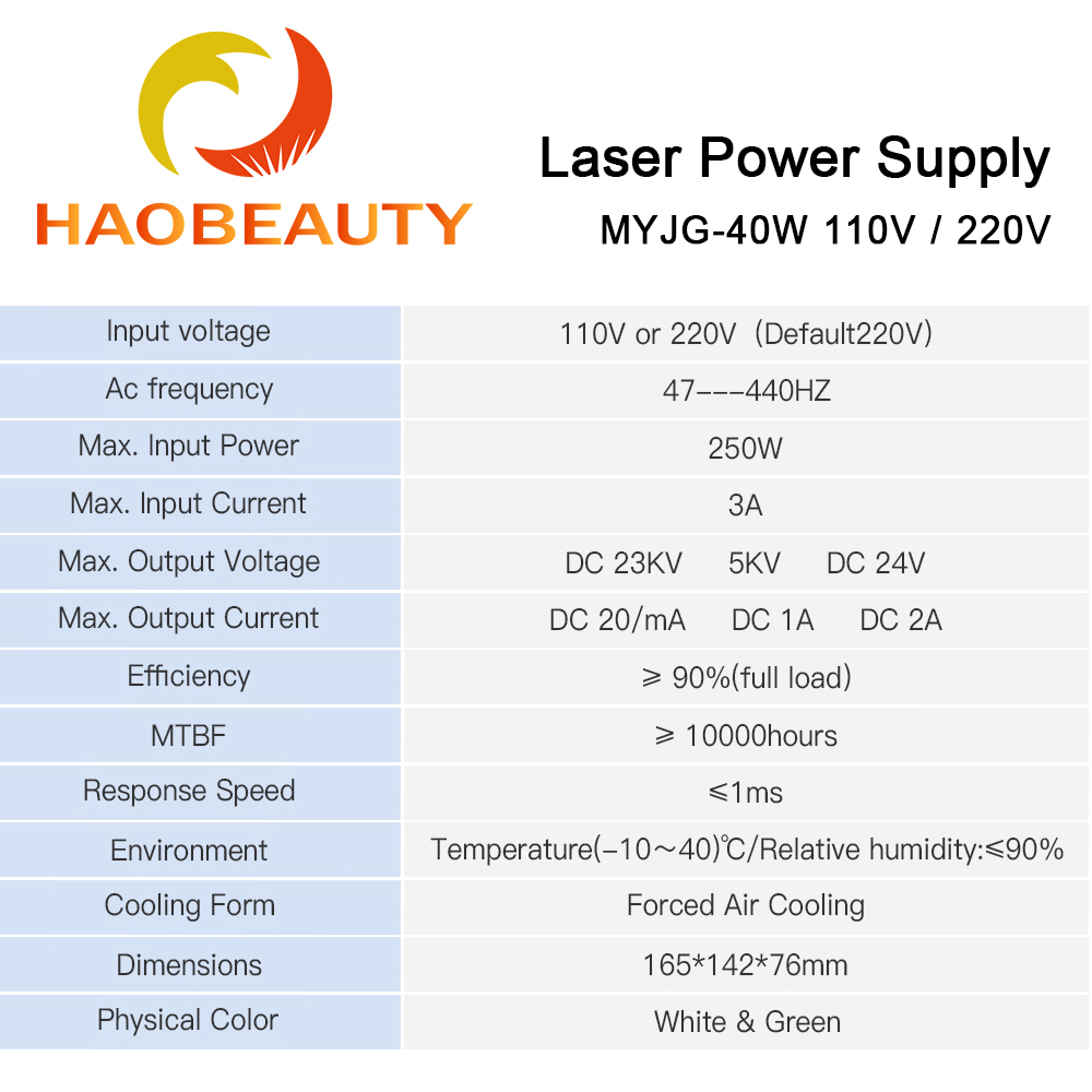 HAOBEAUTY MYJG-40 CO2 مصدر طاق - مراجعة Industrial Laser Cutter وسعره